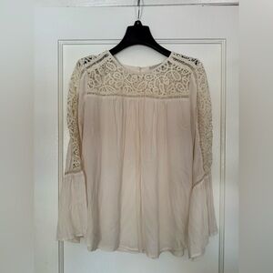 LOFT Cream Lace Detail Blouse